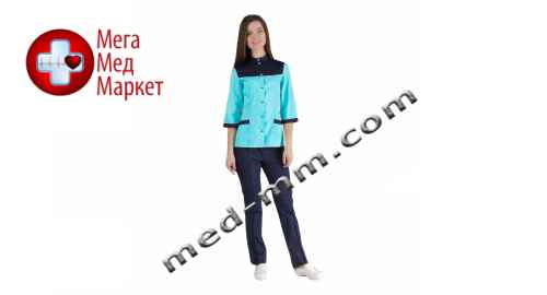 Купить Медицинский костюм Амстердам мятный/синий №1031 цена, характеристики, отзывы